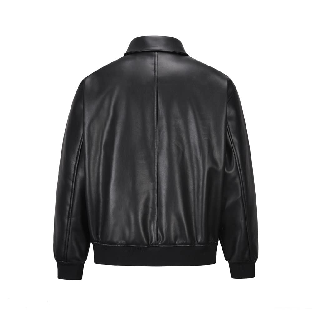 APFET Leather Jacket Men， Mens Faux Leather Jacket Classic